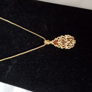 Beria Collection Filigree Tear Drop pendant necklace